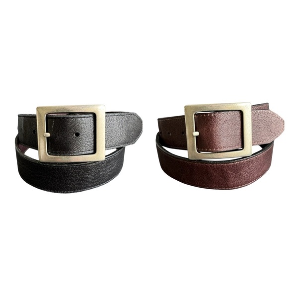 Red Wing Reversible Belt Black Brown Leather Unisex Dress Belt Silver Buckle 36